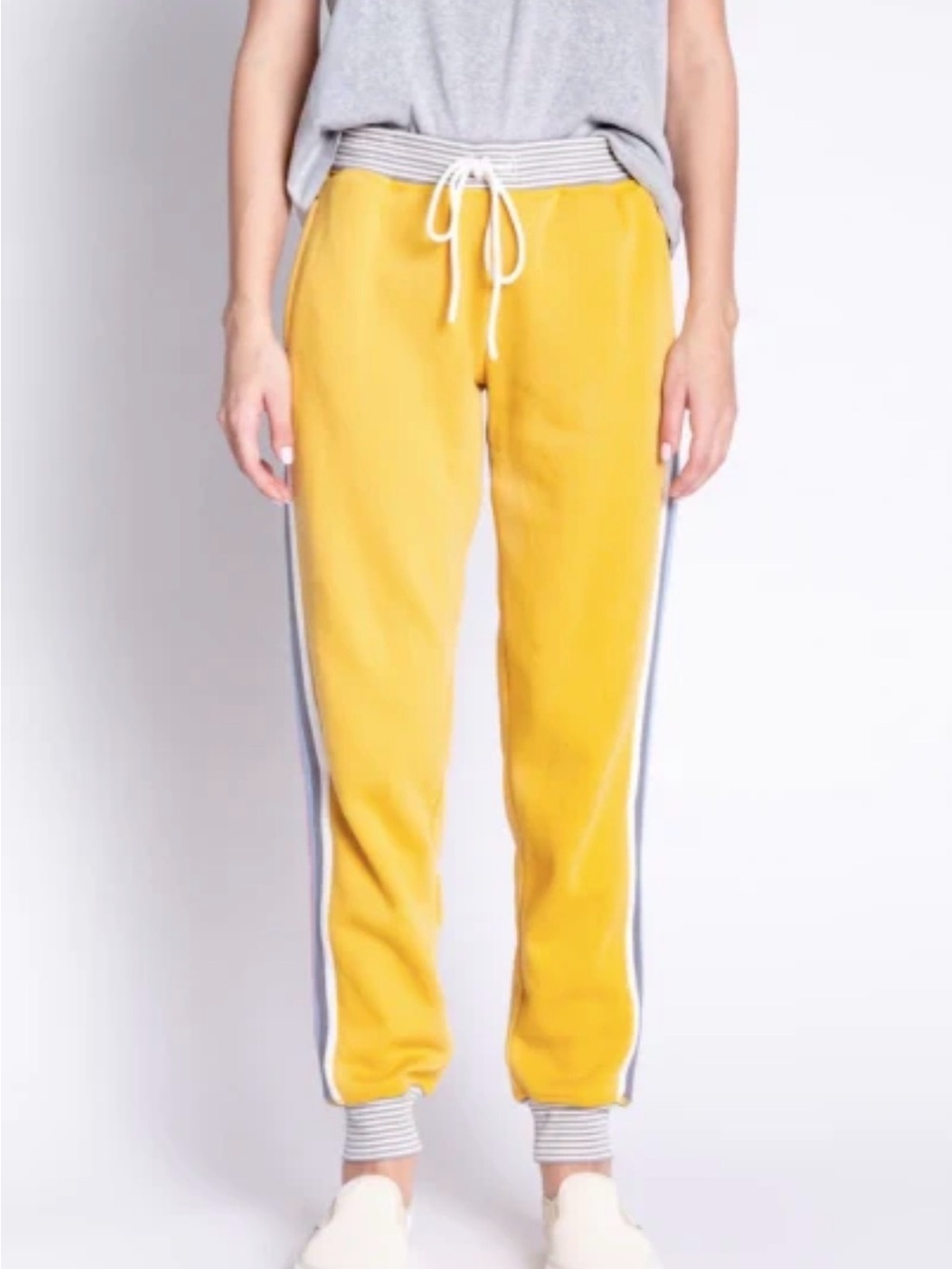 P.J. Salvage Mustard Track Joggers with Side Stripe